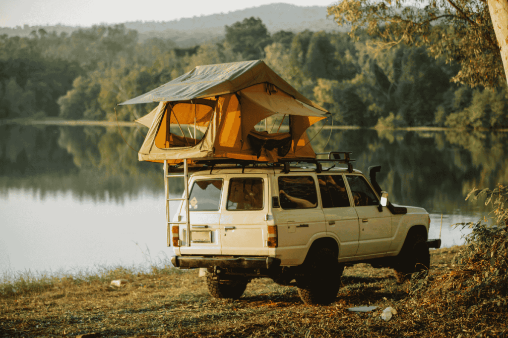 Camping on Car, Beside a lake